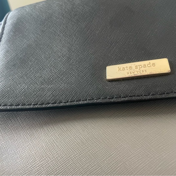 Kate Spade multi tone colorblock purse tote bag crossbody black light gray navy - Picture 6 of 7